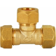 全铜等径卡套式三通10mm12mm空调仪表铜管接头一分二路转接铜配件