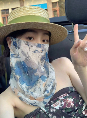 挂耳防晒面罩遮脸围脖