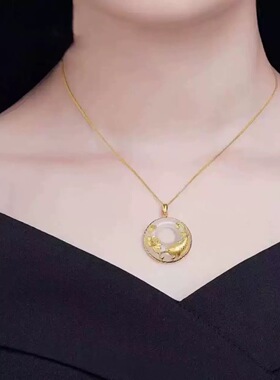 新中式年年有鱼锦鲤富贵花吊坠男女款莲花挂饰礼品