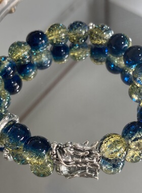 中式国风龙年招财设计星空手串小众设计ins百搭显白琉璃男女手链