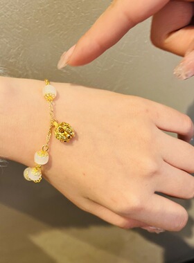 小众设计闺蜜国风金丝铃铛吊坠手镯手链特别的礼物