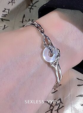 中式镂空圆形平安扣不规则手镯手链清冷国风国潮气质高级小众设计