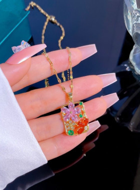 花朵项链时尚轻奢小众新款个性设计气质优雅百搭精致锁骨链女