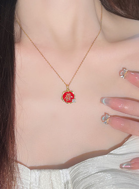 国风发字项链女小众设计气质国潮时尚百搭锁骨链配饰送礼物