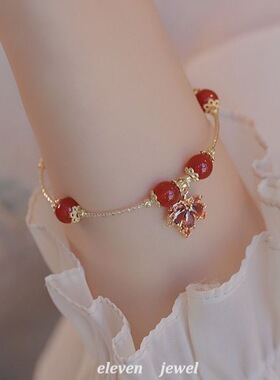 【宁安如梦】枫叶铃铛吊坠叠戴小众新款宫廷设计个性手饰