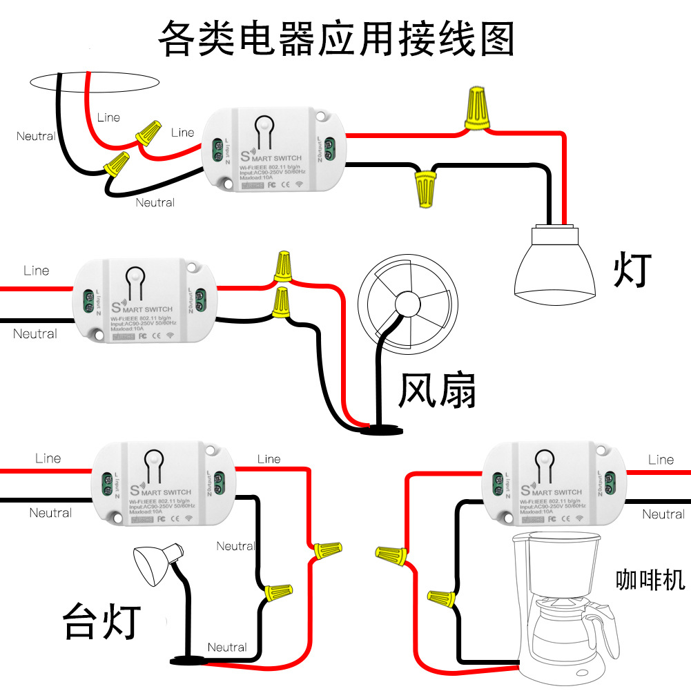 wifi智能通断器手机无线远程遥控定时开关wifi改装件涂鸦智能生活