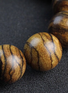 天然印尼花奇楠木佛珠手串念珠男士情侣手链饰品文玩沉香木质手串