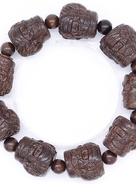 沉香木皮灰木黑檀雕莲