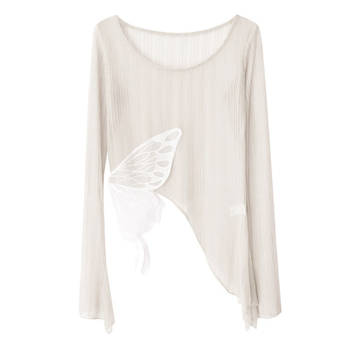 古典舞演出服新款舞蹈纱衣女蝴蝶蕾丝上衣现代中国舞形体练功服装 - 图3