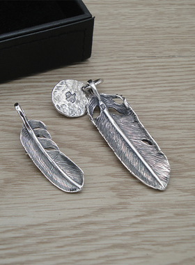 纯银吊坠复古个性羽毛时尚潮饰