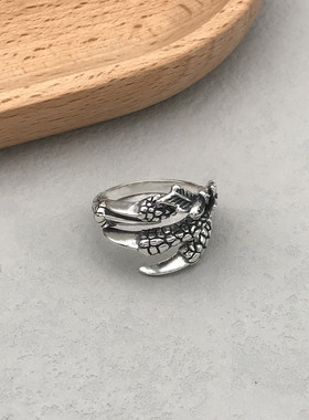 开口戒指男女纯银复古时尚潮饰