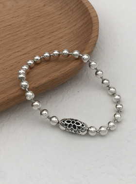 樱花扣手链925纯银时尚情侣潮饰