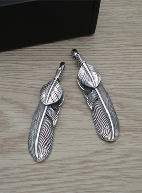 纯银吊坠复古羽毛日韩风格潮饰