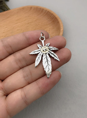 叶子项坠纯银时尚饰品男女潮饰