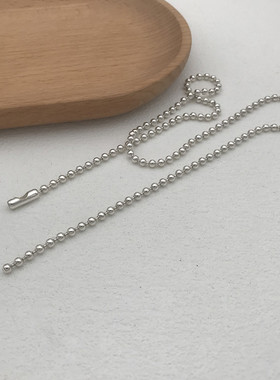 纯银项链圆珠链长短链时尚潮饰