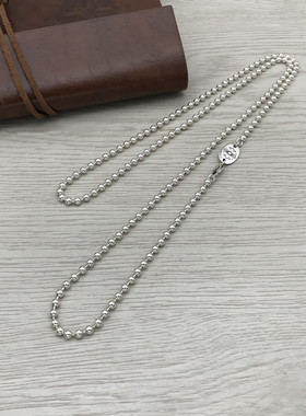纯银项链圆珠链项坠配饰时尚潮饰