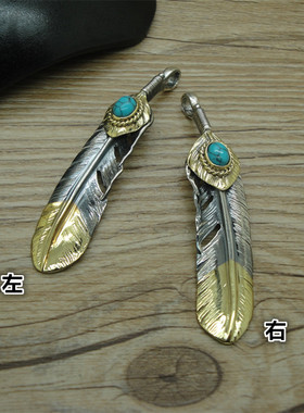 纯银吊坠复古羽毛项坠时尚潮饰