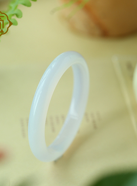 顽石灵 收藏级马达加斯加薰衣草浅紫玉髓手镯56.5MM W1-412