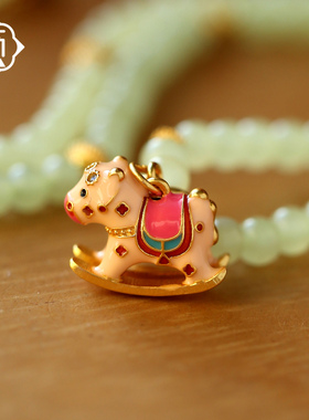 顽石灵冰底料细肉黄口和田玉S925银设计款多圈手串W2-126