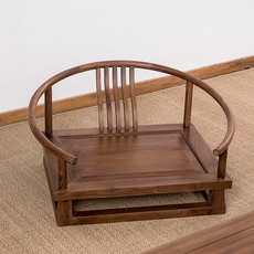 Стулья для татами 榻榻米椅日式打坐矮椅拜佛禅修盘腿新中式黑胡桃实木茶室喝茶椅子