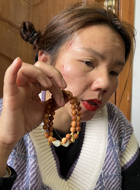 （杨七七）8mm 崖柏木福牌手串