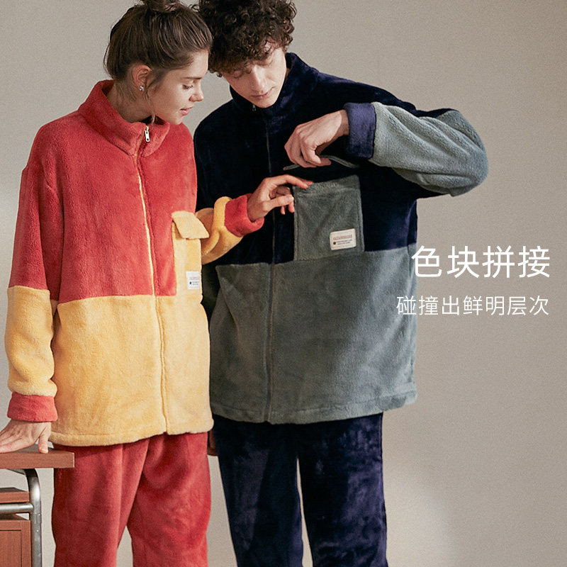 秋鹿【高级感】情侣立领 秋鹿汕头睡衣/家居服套装