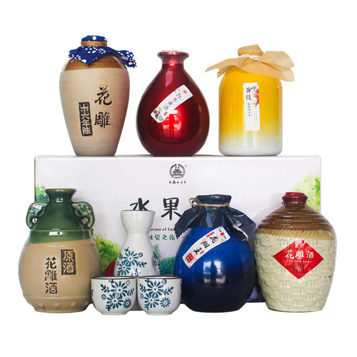 绍兴特产花雕黄酒糯米十六年二十年桂花红枣六种不同口味送礼礼盒 - 图3