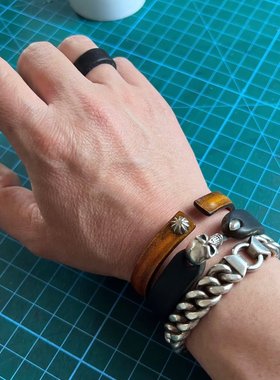 原创复古男女款牛皮时尚手镯
