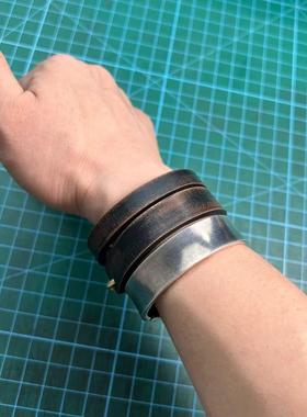 复古加厚皮手环日系高桥小众情侣