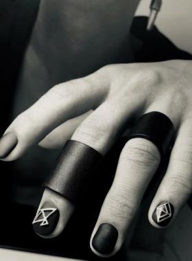 小众设计原创情侣款真皮复古戒指