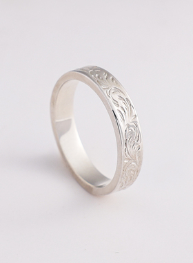戒指银戒指唐草纹925纯银男女款
