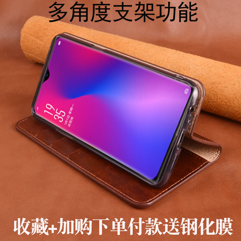 opporeno3pro手机壳真皮翻盖5g版reno3手机套全包防摔男女款opporeno2z保护套新款reno3商务皮套por外壳创意 - 图0