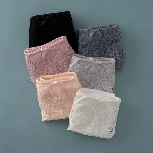 Черное нижнее белье, кружевные сексуальные хлопковые летние тонкие штаны