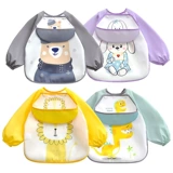 Детский водонепроницаемый слюнявчик, лонгслив для еды, тонкий нагрудник, анти-грязь, сзади на завязках