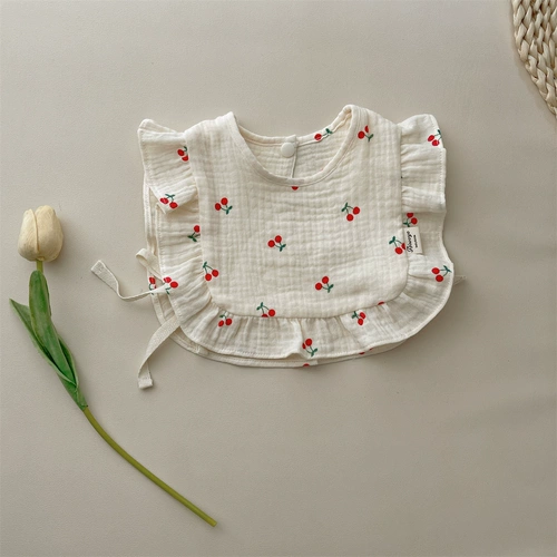 Брендовый марлевый детский слюнявчик для младенца, ретро нагрудник, в корейском стиле