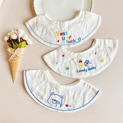 Летний тонкий брендовый детский слюнявчик для новорожденных, хлопковый марлевый мягкий нагрудник для младенца