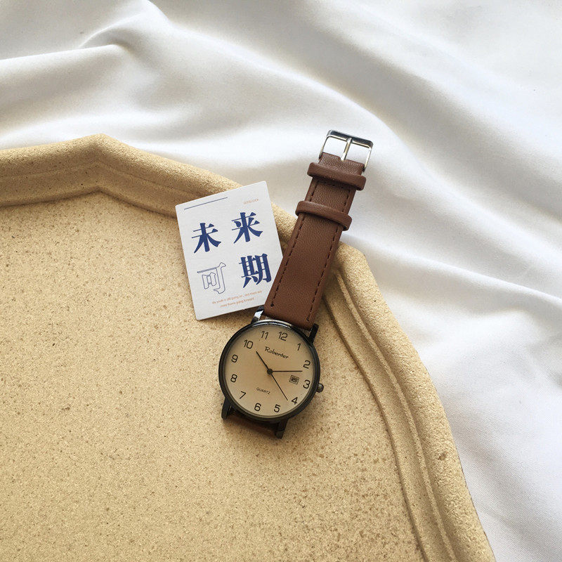 青少年男韩版简约潮流复古皮带男表 bindley国产腕表