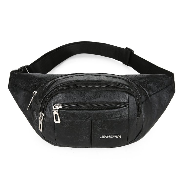 New soft leather waterproof waist bag for men and women large capacity multifunctional wallet mobile phone waist bag wear-resistant outdoor sports bag