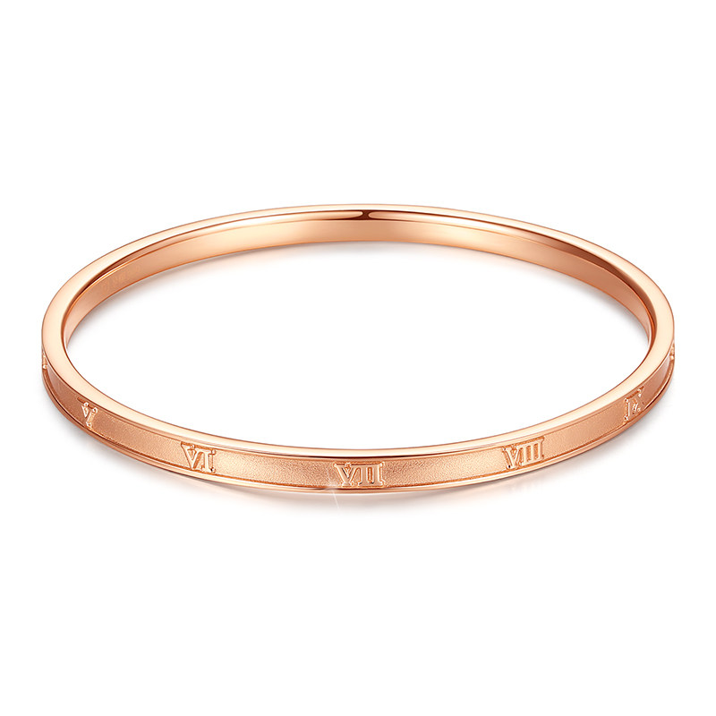 七度999女罗马数字ins dw纯银手镯 七度珠宝手镯