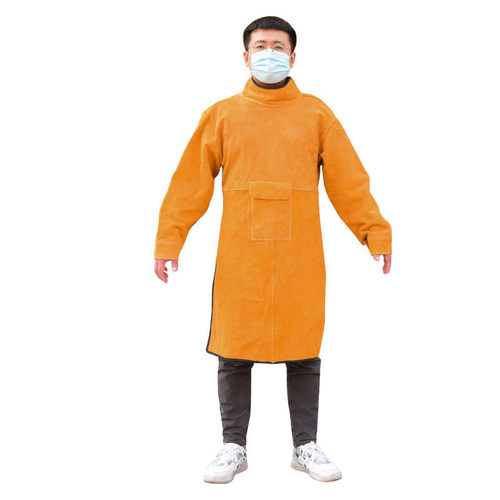 电焊工防护装备专用围裙工作衣服男防烫阻燃防护服夏季牛皮耐高温 - 图3
