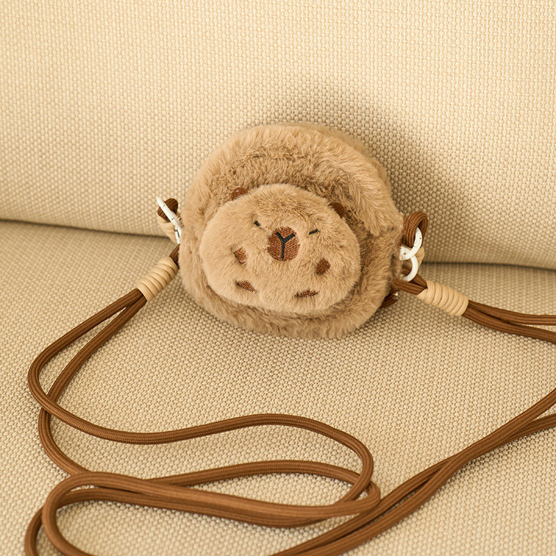 可爱卡皮巴拉毛绒迷你斜挎包水豚公仔单肩小包儿童零钱包礼物女生,淘宝优惠券,粉丝福利购,淘宝优惠卷