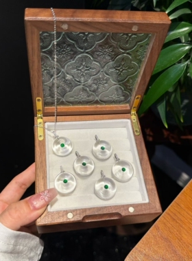 天然白水晶平安扣吊坠女款简约百搭锁骨链小众设计感高级颈链配饰