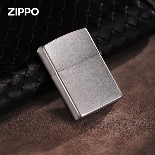 zippo打火机205磨砂经典标志官方正品男士煤油防风创意定制刻字 - 图1