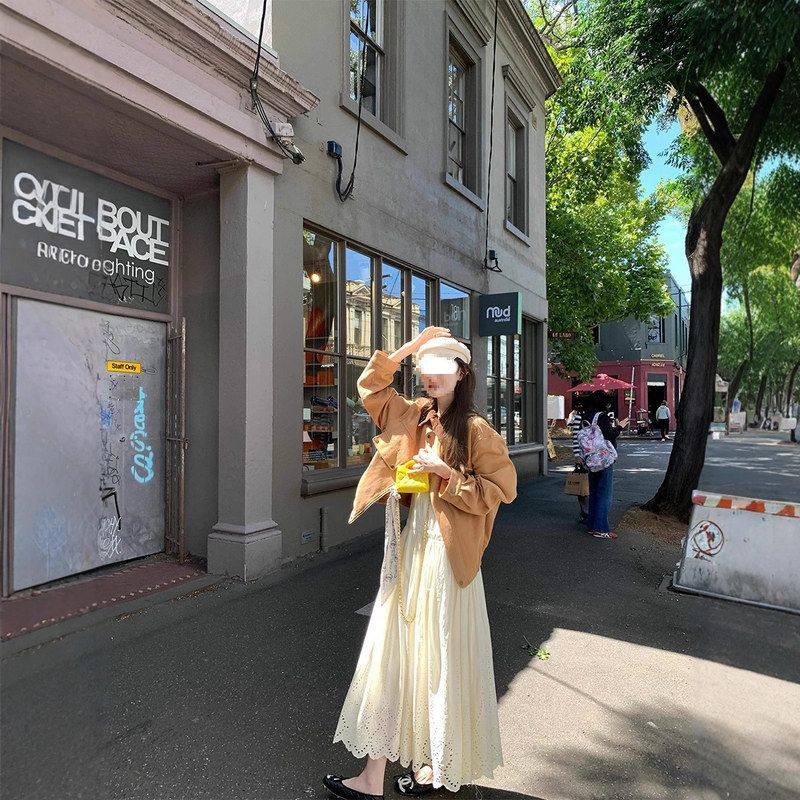 玫瑰茶渍巴恩风两色拼接领外套女宽松廓形口袋羽绒服上衣实拍,淘宝优惠券,粉丝福利购,淘宝优惠卷