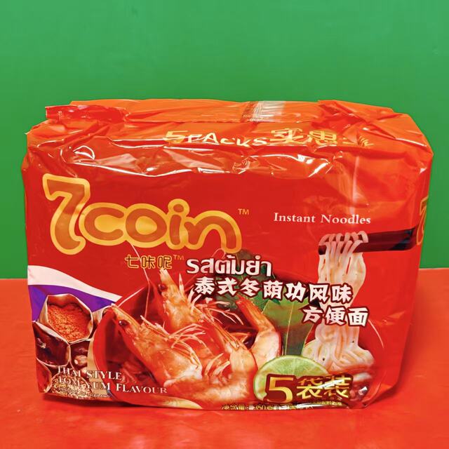Special offer: 7coin/Qikani Thai Spicy Beef Flavor Instant Noodles imported from Thailand 350g bag