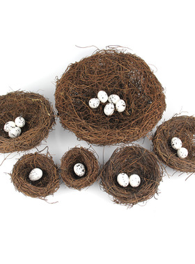 珍珠鹦鹉鸟窝保暖繁殖装饰挂窝 手工藤草编户外阳台八哥鸟巢 鸟笼