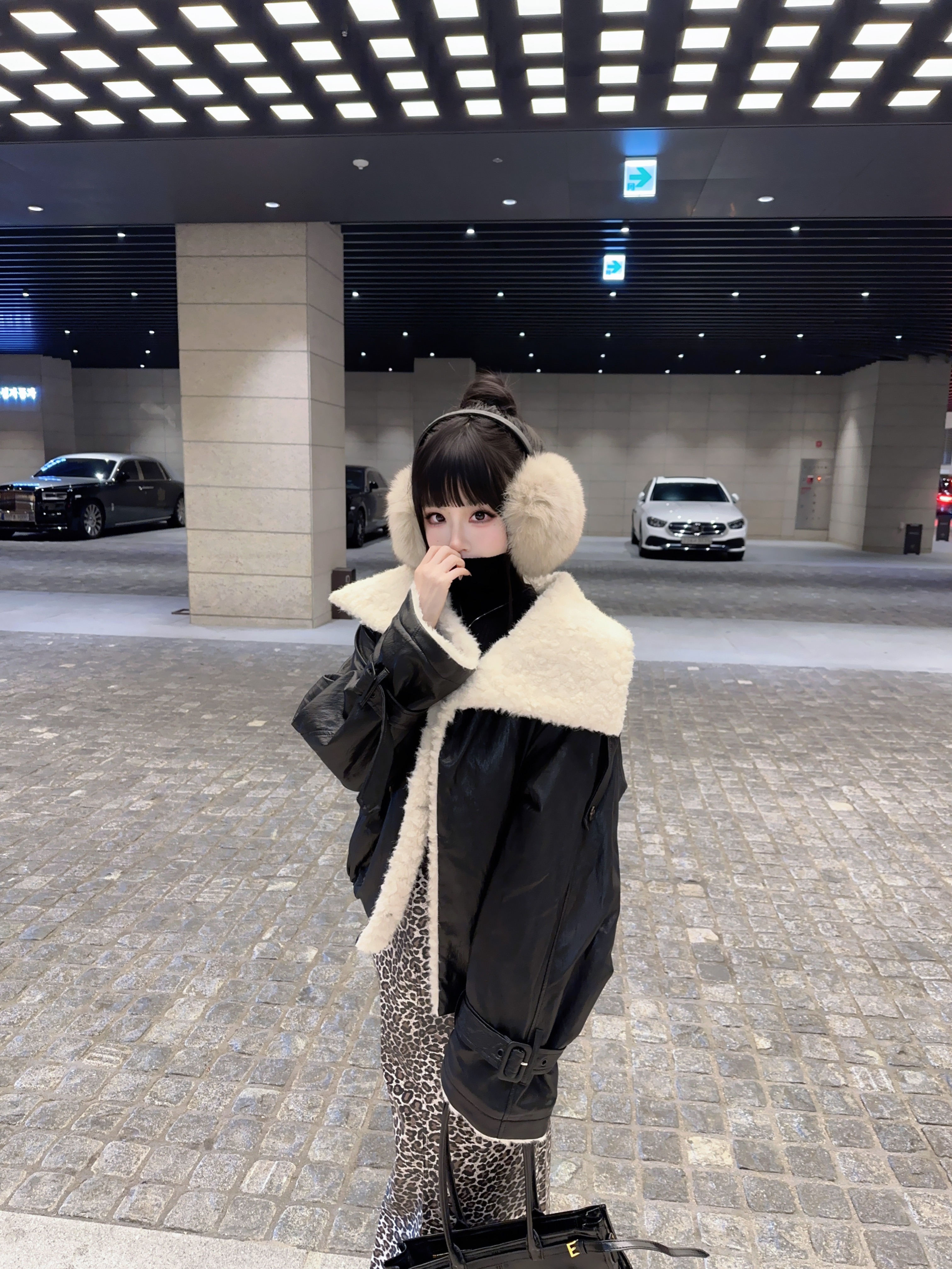 Eva君君酱美式复古机车羊羔毛保暖pu皮衣外套女百搭休闲夹克上衣,淘宝优惠券,粉丝福利购,淘宝优惠卷