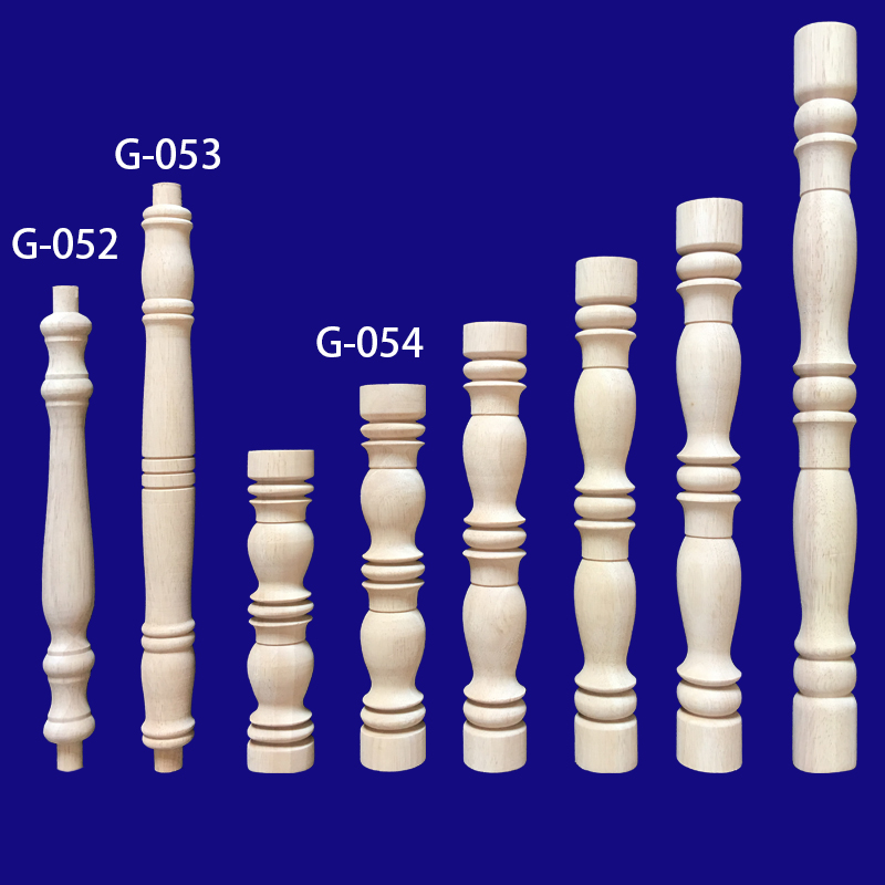 酒柜围栏廊桥装饰配件小柱子罗马柱葫芦实木栏杆车木护栏东阳木雕 - 图1