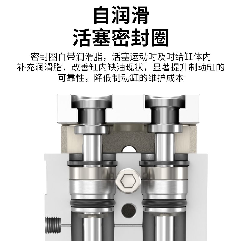 SMC型精密直线导轨气动滑台气缸MXQ6/8/12/16/20/25-10-20-30-40 - 图2