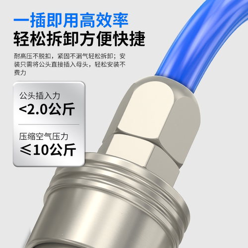 C式自锁快速接头气泵空压机配件大全气管公母头对接快插气动工具 - 图0